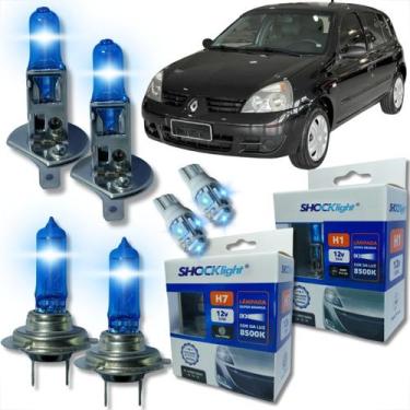 Imagem de Kit lâmpada shocklight super branca farol alto baixo e lanterna h1 h7 