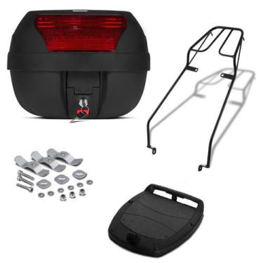 Imagem de Baú 28 Litros Pro Tork + Bagageiro Motos 5, VERMELHO, SUZUKI YES 2005 