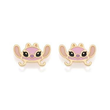 Imagem de Brincos rommanel infantil banhado ouro 3x 24k 18k e 22k rosto angel di