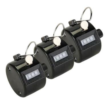 Imagem de Kit 3 Contador Manual Numérico 4 Dígitos Batidas Controle Pessoas Port
