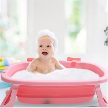 Imagem de Banheira Dobrável De Bebê Retrátil Infantil Antiderrapante - Tibaby, R