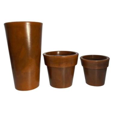 Imagem de Kit de Vasos Decorativos Lisos para Plantas Casa e Jardim - Alpe & Ari