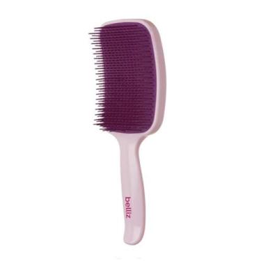 Imagem de Escova Cabelo Raquete Belliz Desembaraça Fácil Rosa 21,5cm