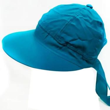 Imagem de Chapéu Viseira Feminina Fechada Cores Verão Tactel Azul - Chapéu Visie