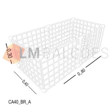 Imagem de Cercadinho Aramado Branco Para Pet - 0,80 x 0,30 x 0,40m - LM Balcoes