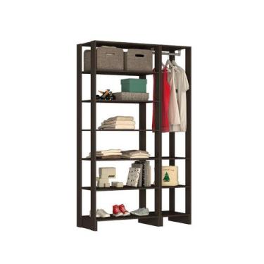 Imagem de Smart Closet Yes Com Cabideiro e 9 Prateleiras Nova Mobile, Grafite In