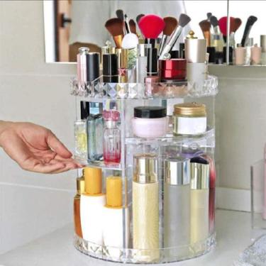 Imagem de Acrílico Store Organizador Giratório Diamond Transparente 28Cm - Mais 