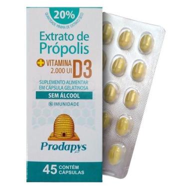Imagem de Extrato de Própolis 50mg + Vitamina D3 2000UI 45 cápsulas Prodapys - 1