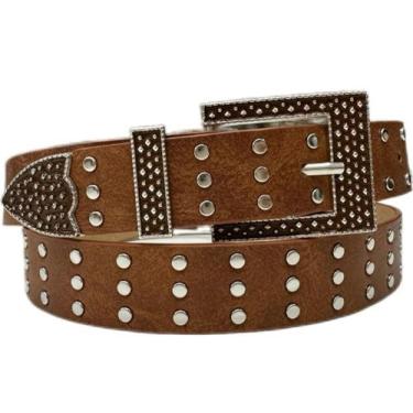 Imagem de Cinto Unissex Cowboy Detalhe Bolinhas Country Zx-m-08 - SHR, Marrom