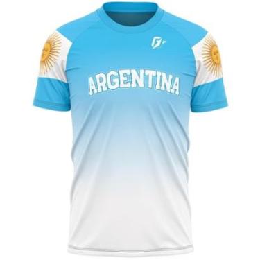 Imagem de Camiseta Filtro UV Argentina Bandeira OverFame Azul Claro-Masculino