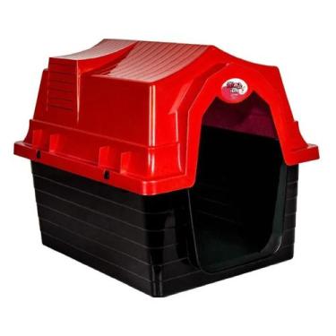Imagem de Casa Casinha Pet Cachorro Cães Gatos Peq. Porte Nº2 Vermelha - Jel Pla