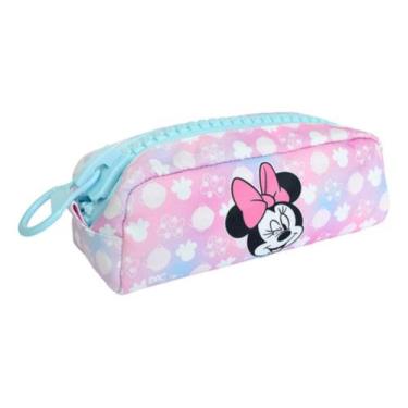 Imagem de Estojo Escolar Infantil Minnie Disney Ziper Trator Azul Rosa - Dac