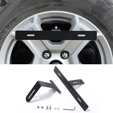 Imagem de Hoolcar Suporte de realocação de placa de licença de pneu sobressalente para Jeep Wrangler JK JKU JL JLU 2007-2021, preto