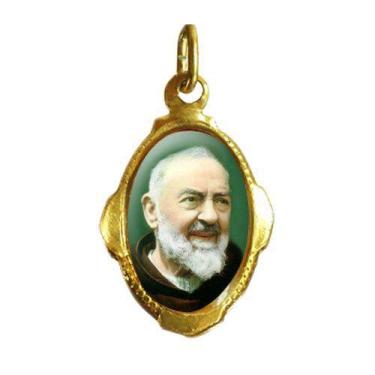 Imagem de Pingente Medalha Santo Padre Pio Resinada - FORNECEDOR 17