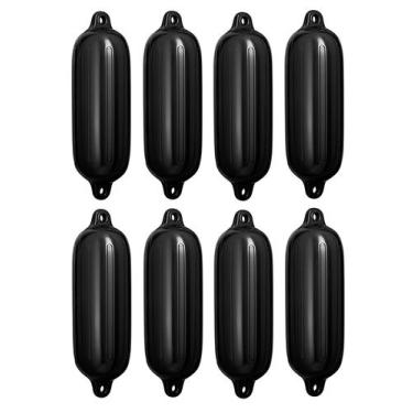 Imagem de Kit 8 Defensa Inflável Polyform Preta G3 14,5X51,5 cm Lancha