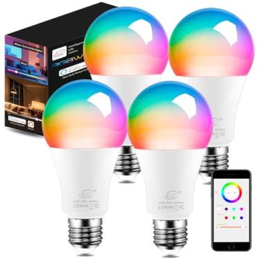 Imagem de ILC Lâmpadas Alexa (Equivalente A 130 Watts) Lâmpadas Inteligentes Funcionam Apenas com Alexa, 1300 Lúmens, Branco Quente com Mudança de Cor 2700K, Lâmpadas Led Brilhantes de 13 W (4 Unidades)