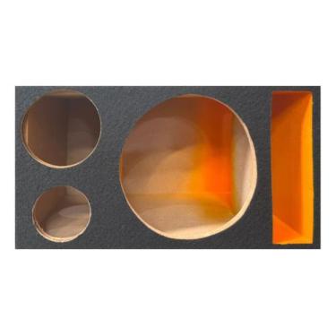 Imagem de Caixa trio duto regua colorido 12 pol mdf vazia - Link Parts, LARANJA