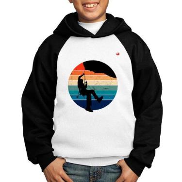 Imagem de Moletom Infantil Escalada Vintage Sunset - Foca na Moda, Branco, Preto