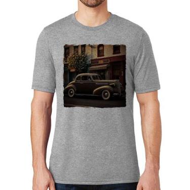 Imagem de Camiseta Carro antigo na cidade - Foca na Moda, Cinza, P