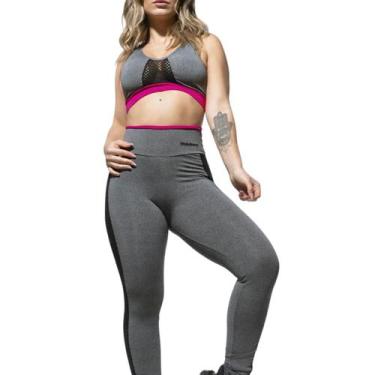 Imagem de Conjunto Fitness Legging E Top Com Detalhe Em Tela Academia - WarFit, 