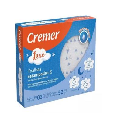 Imagem de Toalha de Bebe Luxo Estampada Cremer Menina e Menino 3 Peças 120 x 70 