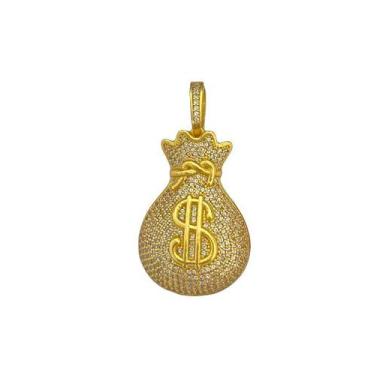 Imagem de Pingente saco de dinheiro g - banhado a ouro 18k - ToJoia18k