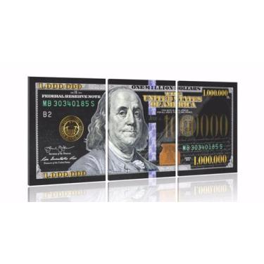 Imagem de Quadro Nota De 1 Milhão De Dólares Moderno 130x60 Cm em tecido Sintéti