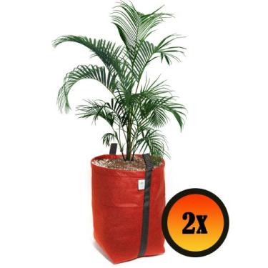 Imagem de 2 Vasos Plantas Feltro 30 Litros King Pot, Vermelho
