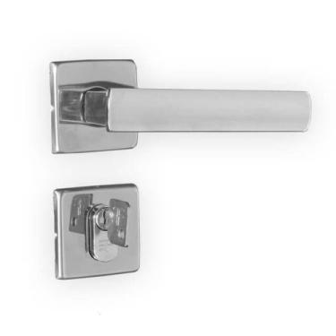 Imagem de Fechadura Externa/Interna 3F Design Roseta Quadrada Cromada 40mm