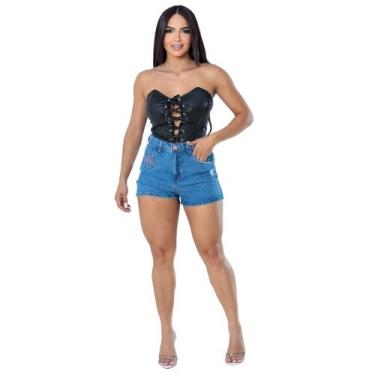 Imagem de Shorts Jeans Monique Escuro - Toda Bella Jeans, 42, Azul escuro