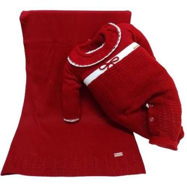 Imagem de Saída Maternidade Luxo Bebê Menina Tricot Paraiso Ref 14576 - Paraíso,