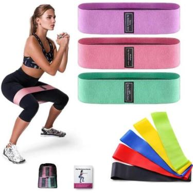 Imagem de Kit 02 Produtos - KIT 3 Faixas Elasticas Para Exercicio Para Pernas Es