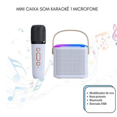 Imagem de Caixa De Som Portátil Com Microfone Karaokê LED sem fio Bluetooth Famí