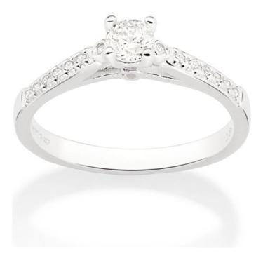 Imagem de Anel Solitário Cravejado Por 14 Zircônias 810224 - Rommanel, Branco, 1