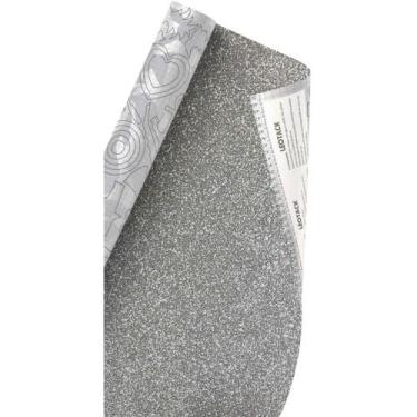 Imagem de Papel de Parede Plástico Adesivo 45CMX10M Brilho Prata - Leonora