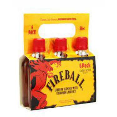 Imagem de Licor Fireball Mini 6 Unidades Fireball Sabor Canela 50Ml