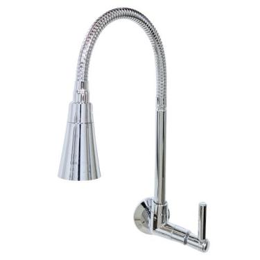 Imagem de Torneira Gourmet Flexível de Parede ABS Jato Duplo Cromada - Montelar 