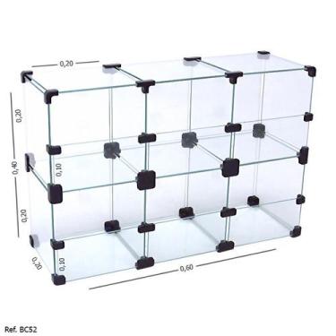 Imagem de Baleiro Expositor Modulado Em Vidro - 0,60 X 0,40 X0,20 - Balcãonet