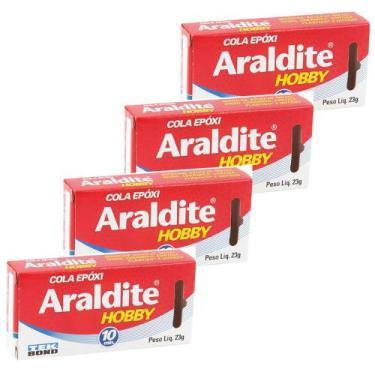 Imagem de Kit Cola Epóxi 10 Minutos 23g Araldite Hobby 4 Unidades - TEK BOND