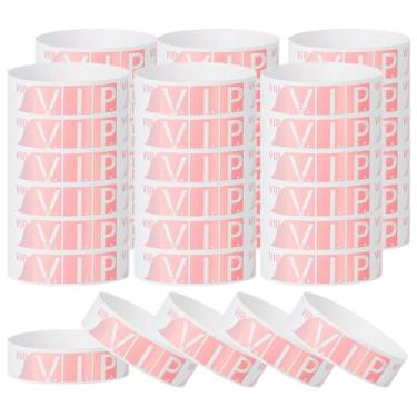 Imagem de PATIKIL Pulseiras de papel VIP para eventos, pacote com 600 pulseiras neon para festa, pulseiras coloridas à prova d'água para identificação de concerto, pulseiras de mão para entrada de bar rosa