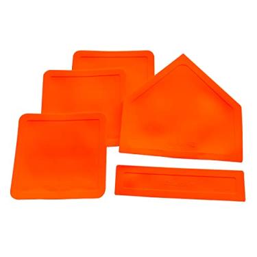 Imagem de Eco Walker Bases de beisebol jogadas para baixo, perfeitas para beisebol, tebol, softbol, kickball, crianças, quintal, treino e escola (laranja)