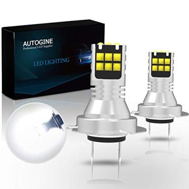 Imagem de AUTOGINE Lâmpadas LED de neblina H7, 2600 lúmens, extremamente brilhantes, 3030-SMD 64210, lâmpadas de LED para carros, caminhões, SUV, neblina DRL (6000K xenon branco)