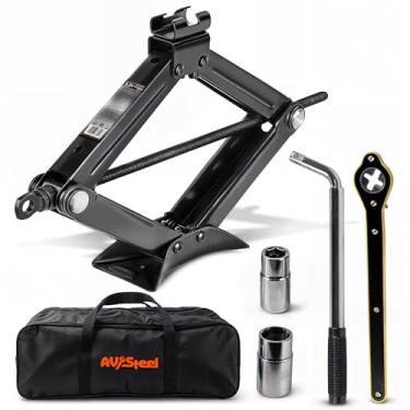 Imagem de AV Steel Scissor Jack for Car 1.5 Ton (3306 lbs) Heavy-Duty Car Jack Kit, Universal Tire Jack Tool Kit - Portable Car Lift Jack with Ratcheting Handle and L-Wrench for Auto SUV MPV