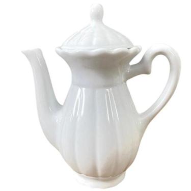 Imagem de Bule Clássico, 700ml Leiteira, e Bebidas - Porcelana Branca - Antilope