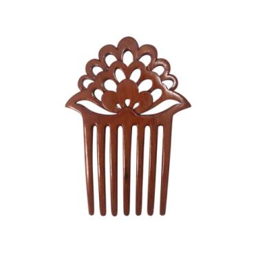 Imagem de Marycrafts Flor de lótus de madeira 7 garfo de cabelo, pente lateral de cabelo, alfinete de cabelo, acessórios de cabelo