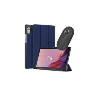 Imagem de Capa Case Smart + Mouse Bluetooth Para Tablet Lenovo M9 - Fam, Azul Ma