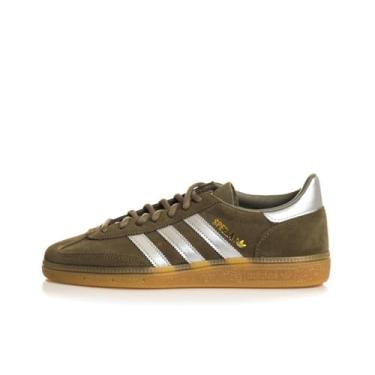 Imagem de adidas Tênis masculino Handball Spezial, Olive Strata/Prata Metálico/Super Amarelo, 37