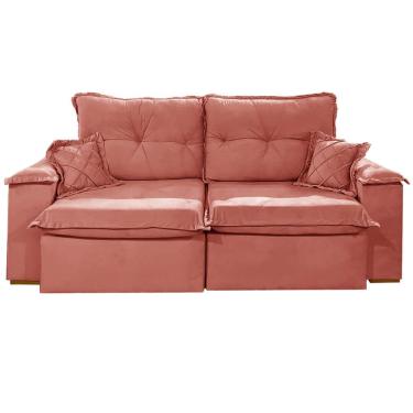 Imagem de Sofá Atlanta 4 Lugares Retrátil e Reclinável 230cm Tecido Veludo União Cor Cobre