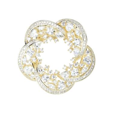 Imagem de Cachecol feminino de cristal, flor, cachecol, fivela, suporte de xale, anel, cachecóis, cardigã, clipes de círculo aberto, broche multifuncional, joias, Cristal Metal Cristal Metal imitação de