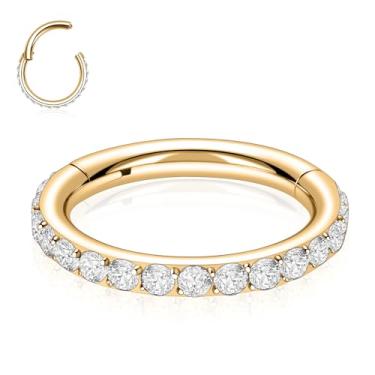 Imagem de PEAKLINK 20G 18G 16G 14G CZ/Opala Aço Inoxidável Sem Costura Articulado Segmento Clicker Ring Septo Conch Helix Cartilagem Piercing de nariz 6/7/8//9/10/12 mm, outro